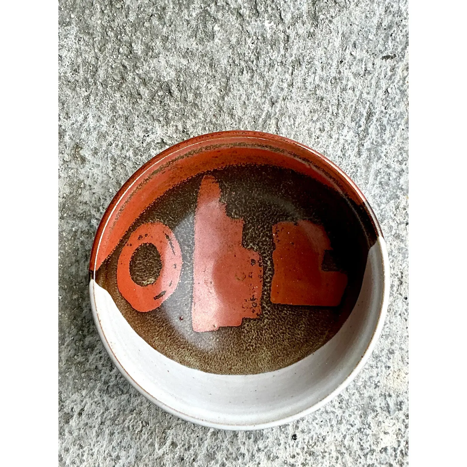 Vintage Boho Original Studio Pottery Bowl - Back view