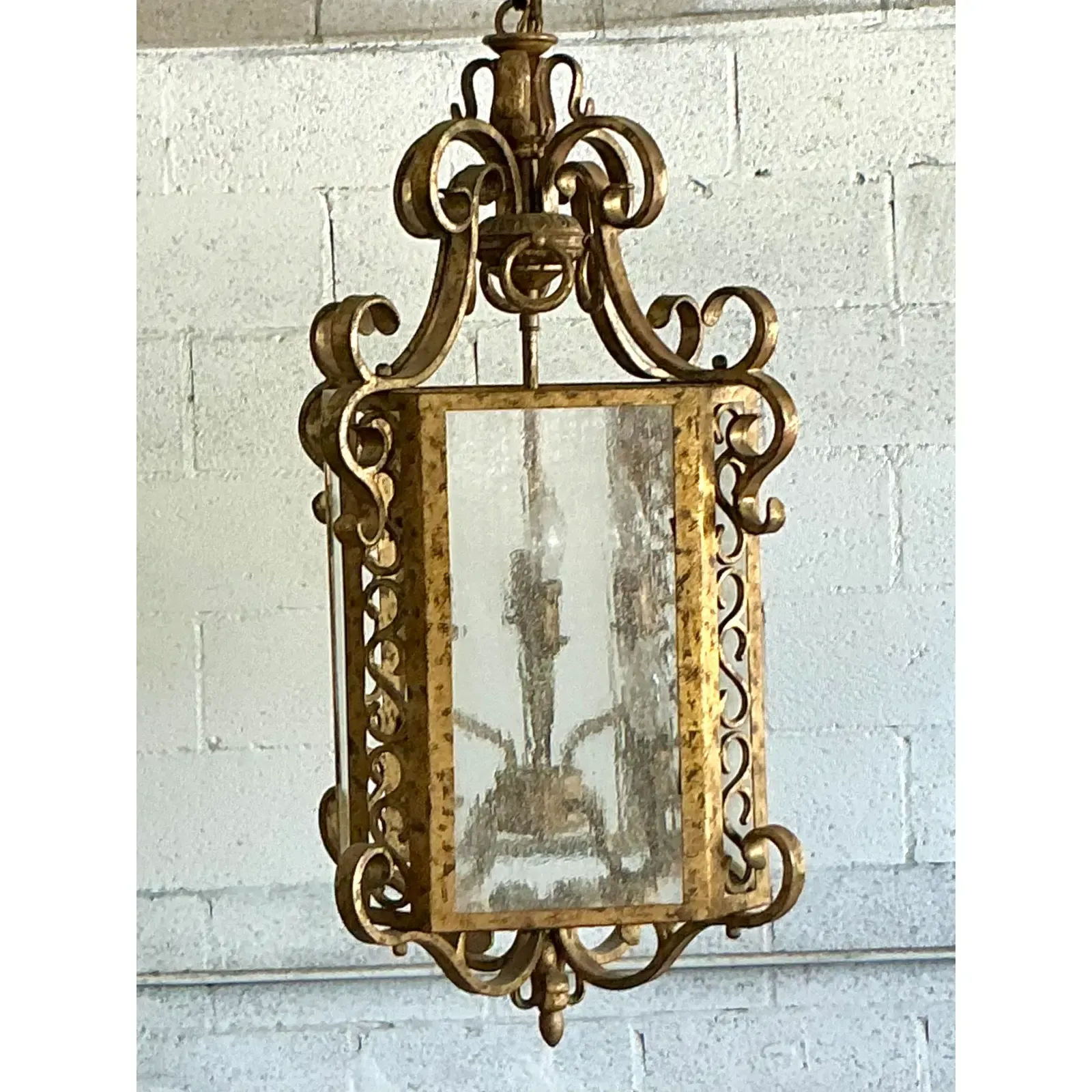 Vintage Regency Gilt Rings Lantern - Side view