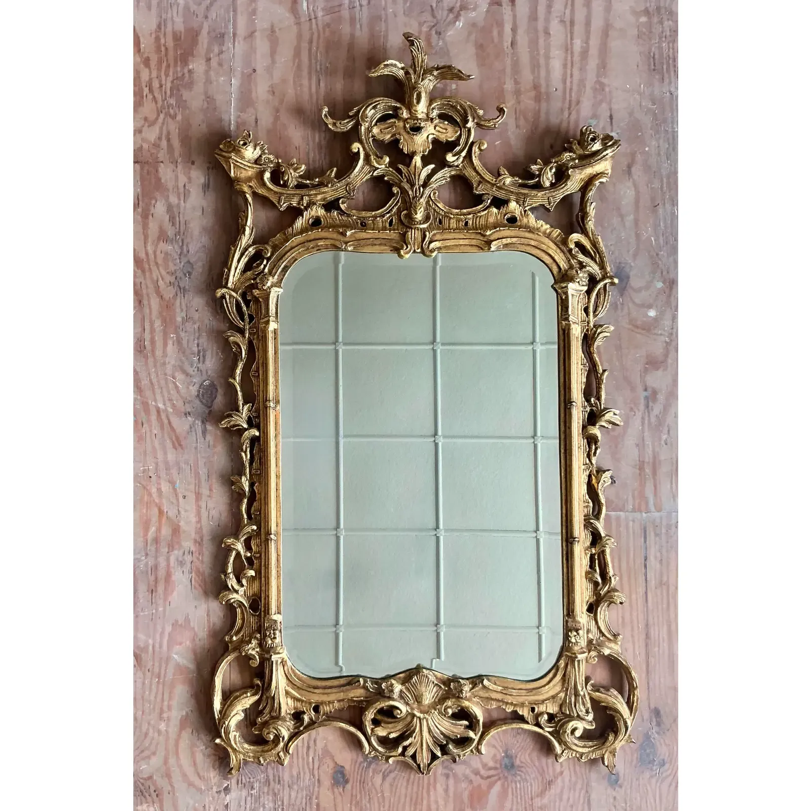 Vintage Regency Gilt Mirror - Top view
