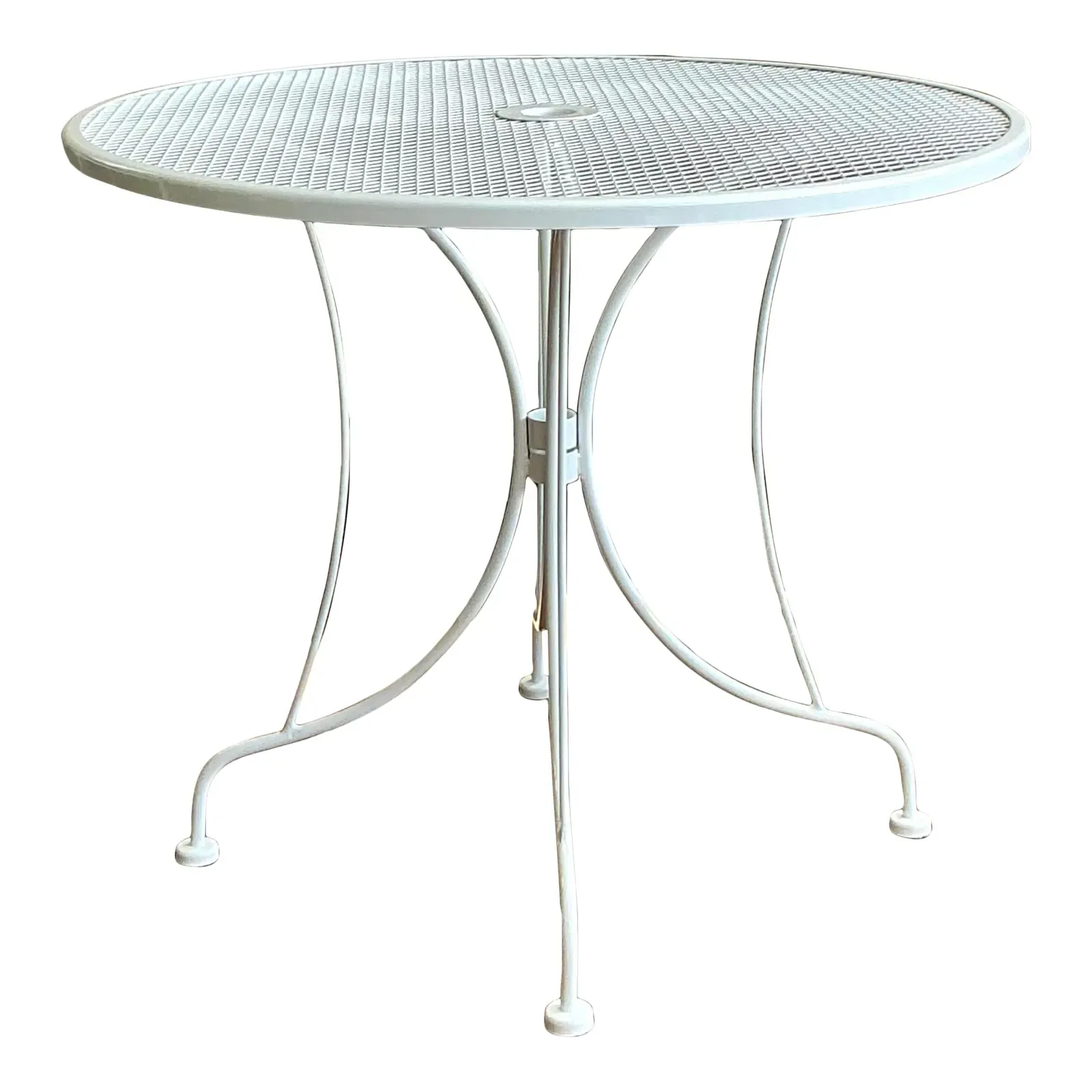 Vintage Regency Wrought Iron Dining Table After Russell Woodard