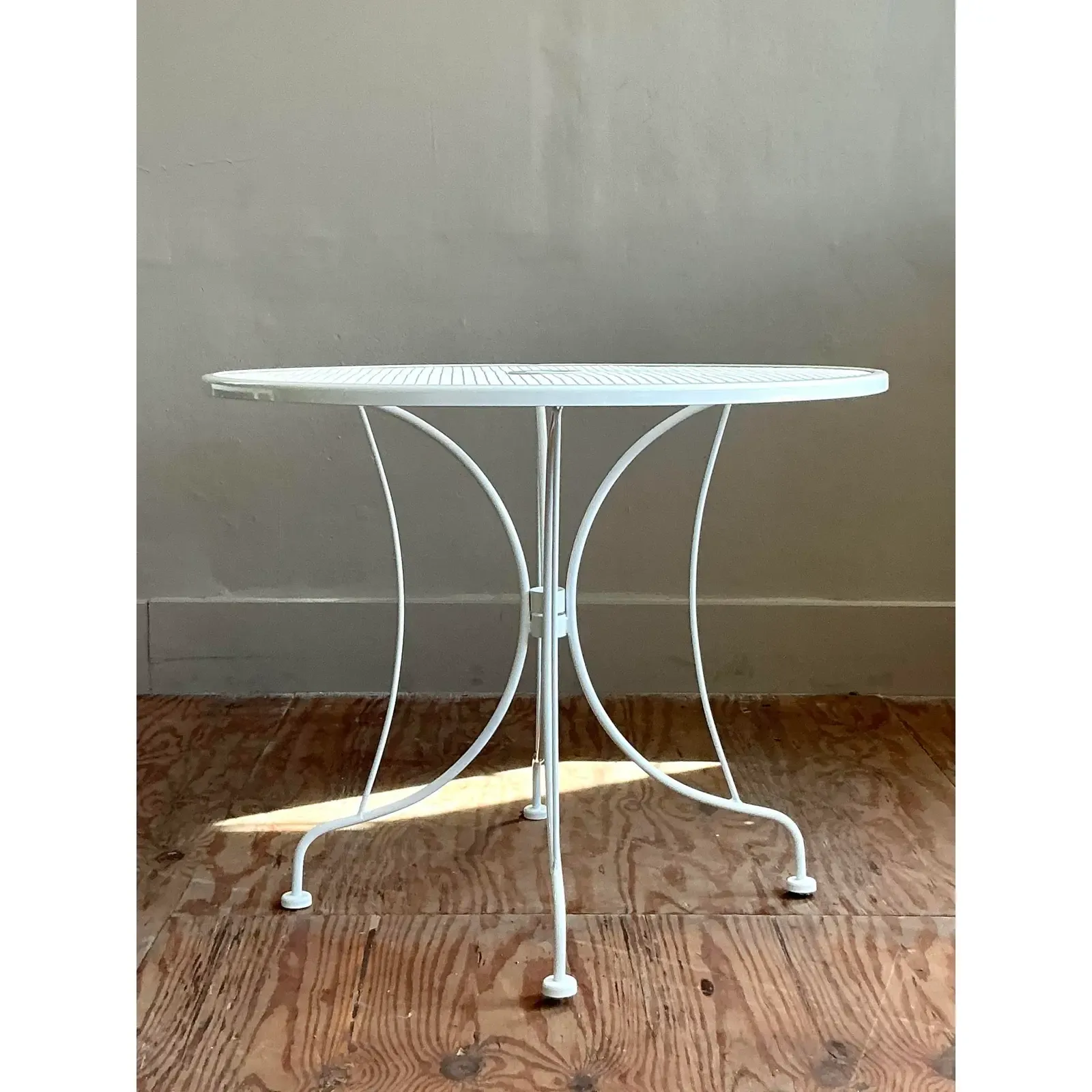 Vintage Regency Wrought Iron Dining Table After Russell Woodard - Back view