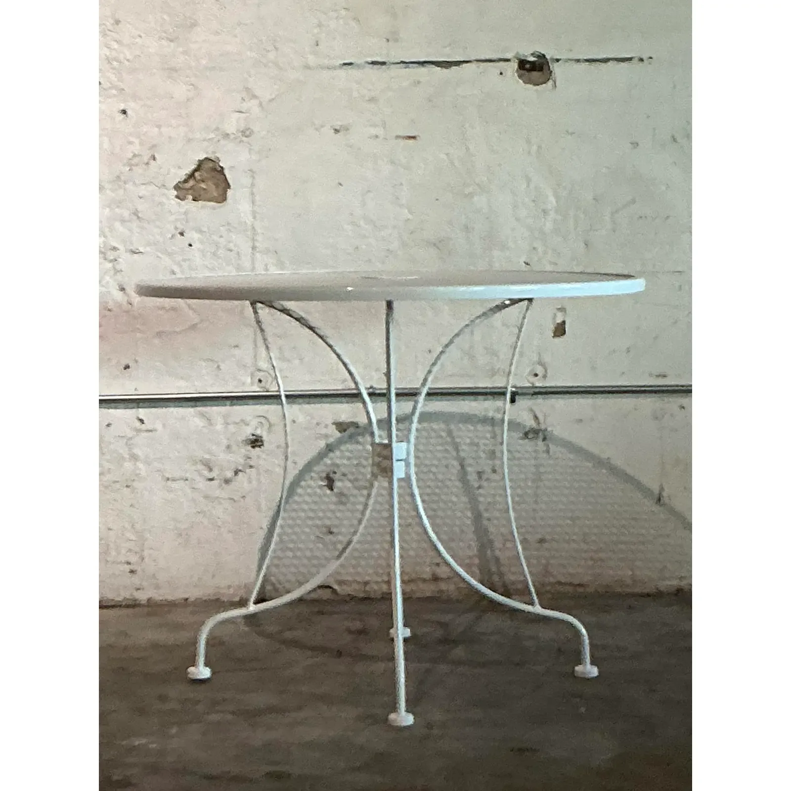 Vintage Regency Wrought Iron Dining Table After Russell Woodard - Top view