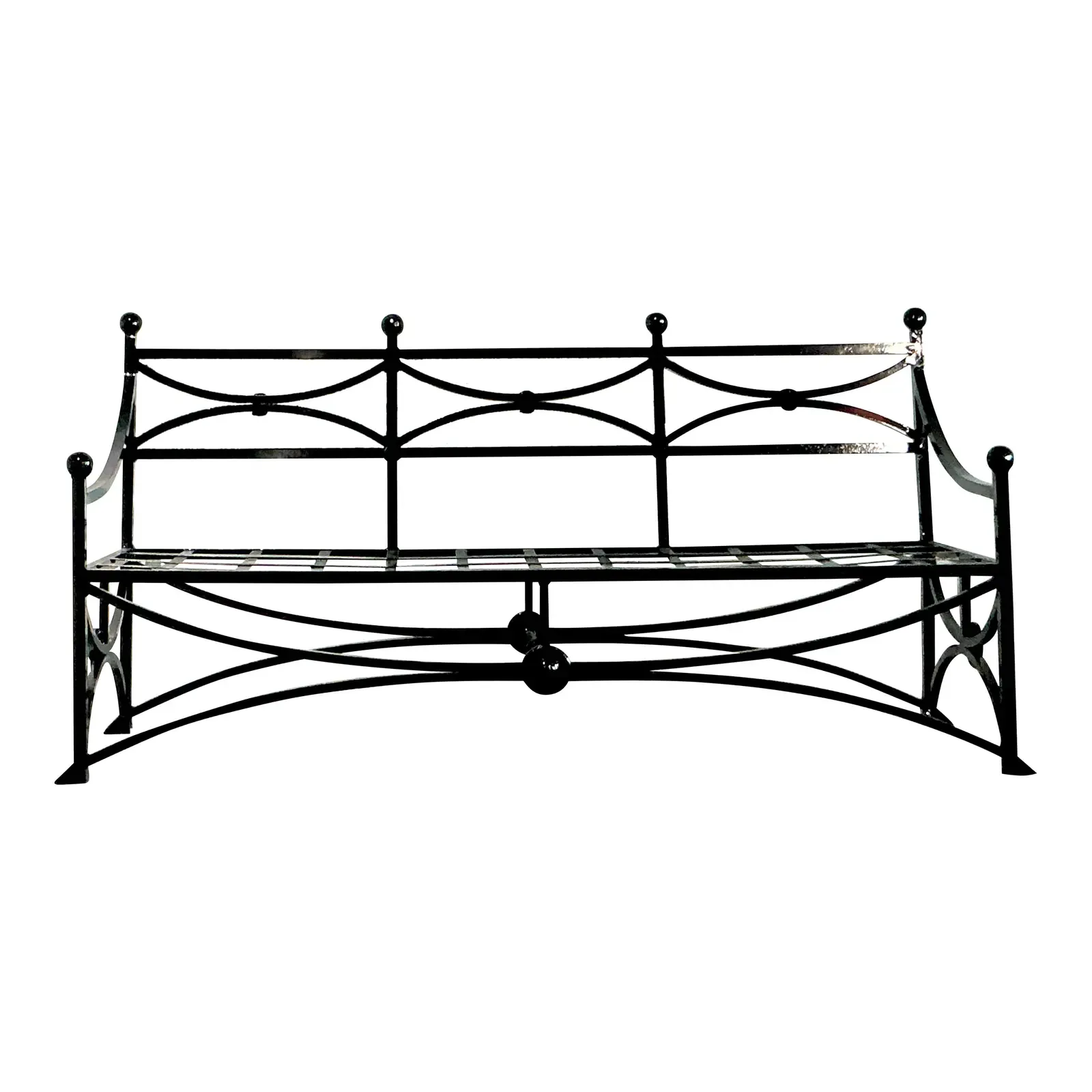 Vintage Regency Cast Aluminum Sloped Arm Sofa