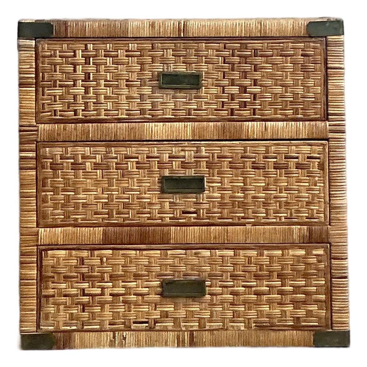 Vintage Coastal Wrapped Rattan Chest of Drawers