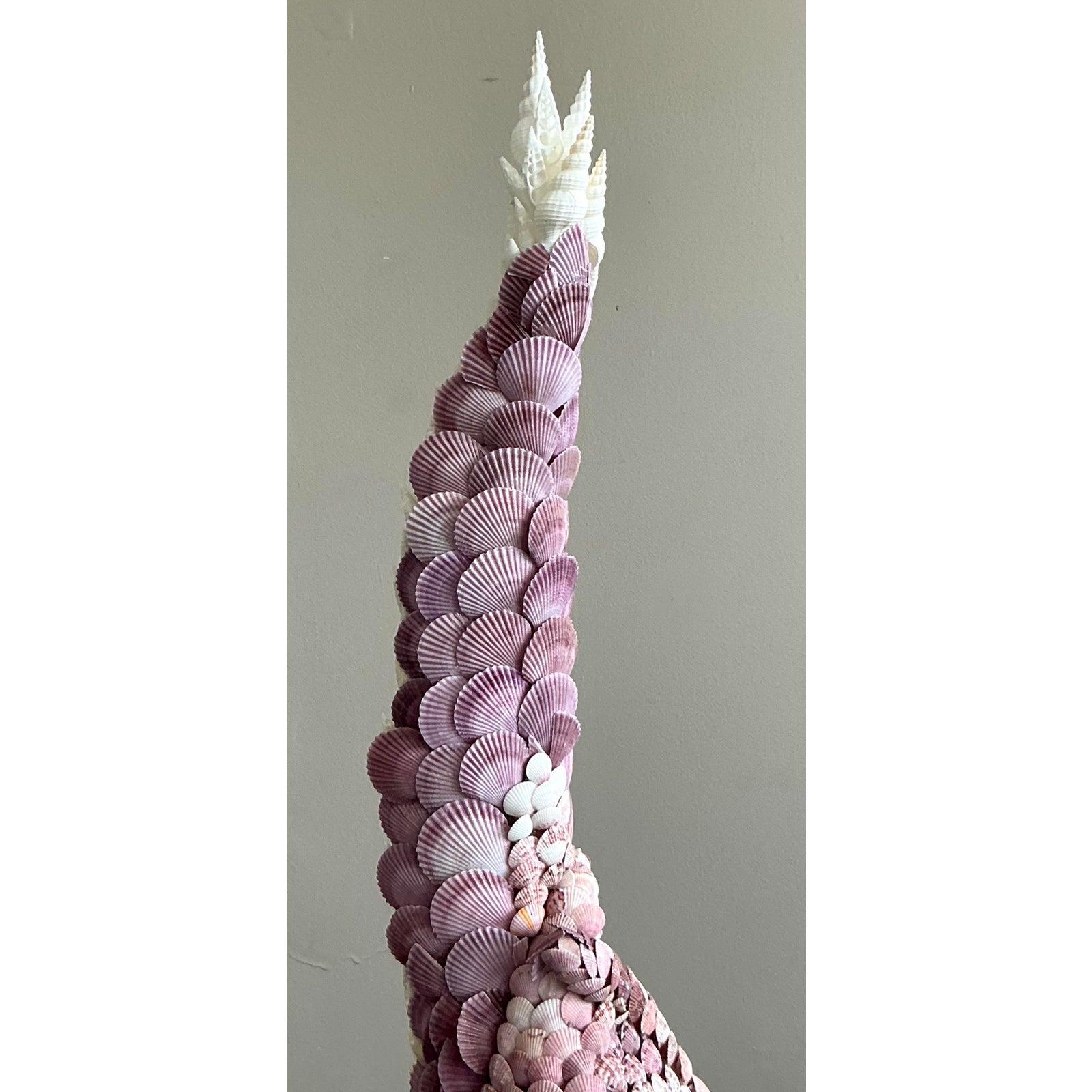 Vintage Coastal Monumental Shell Encrusted Cockatoo - Top view