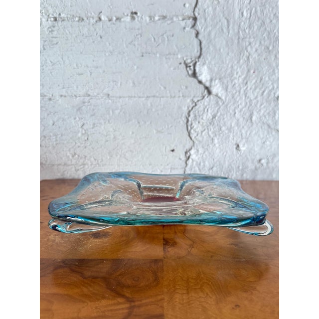 Vintage Italian Art Glass Tray After Murano - Back view