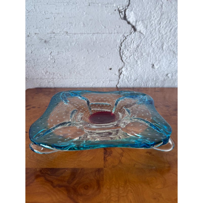 Vintage Italian Art Glass Tray After Murano - Top view