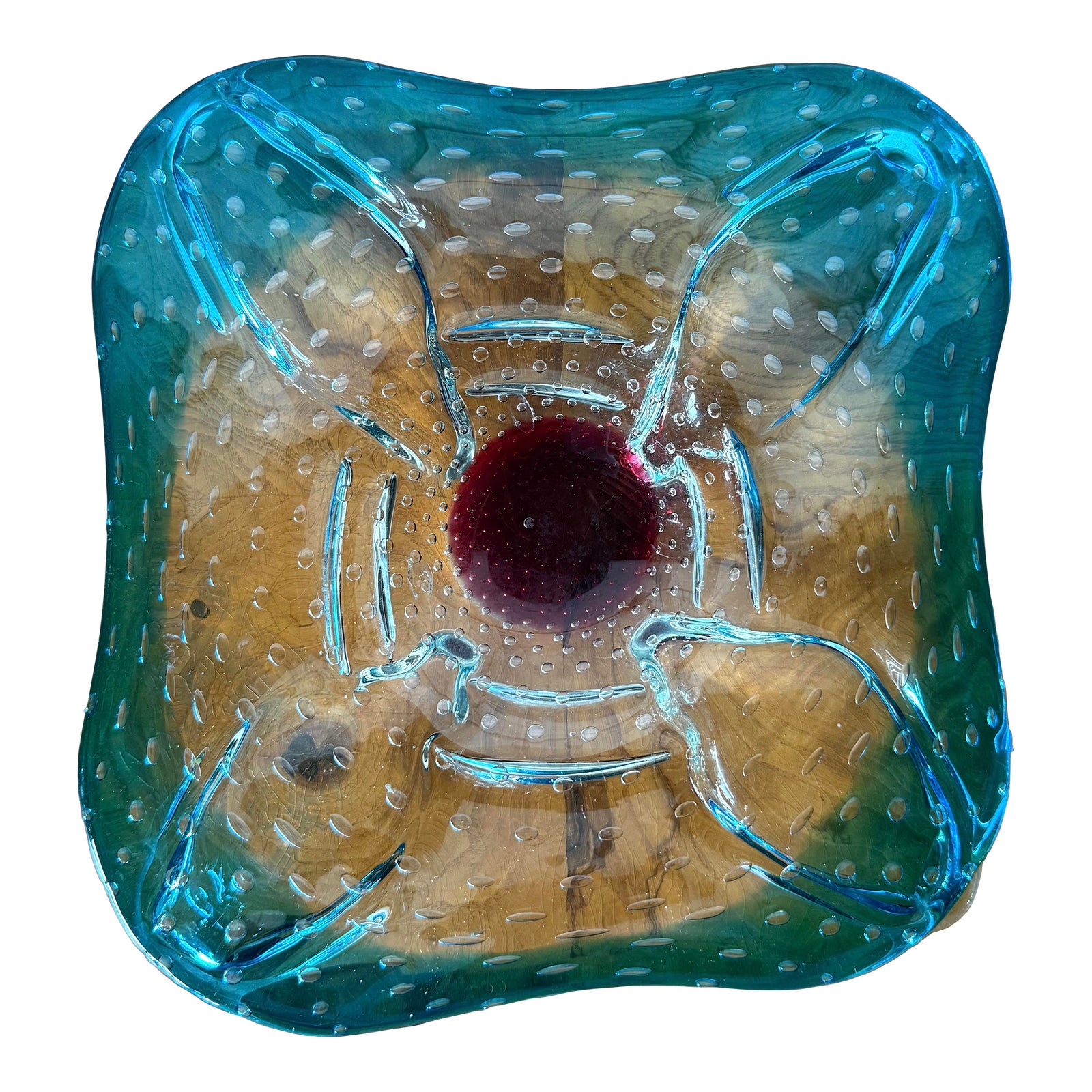 Vintage Italian Art Glass Tray After Murano