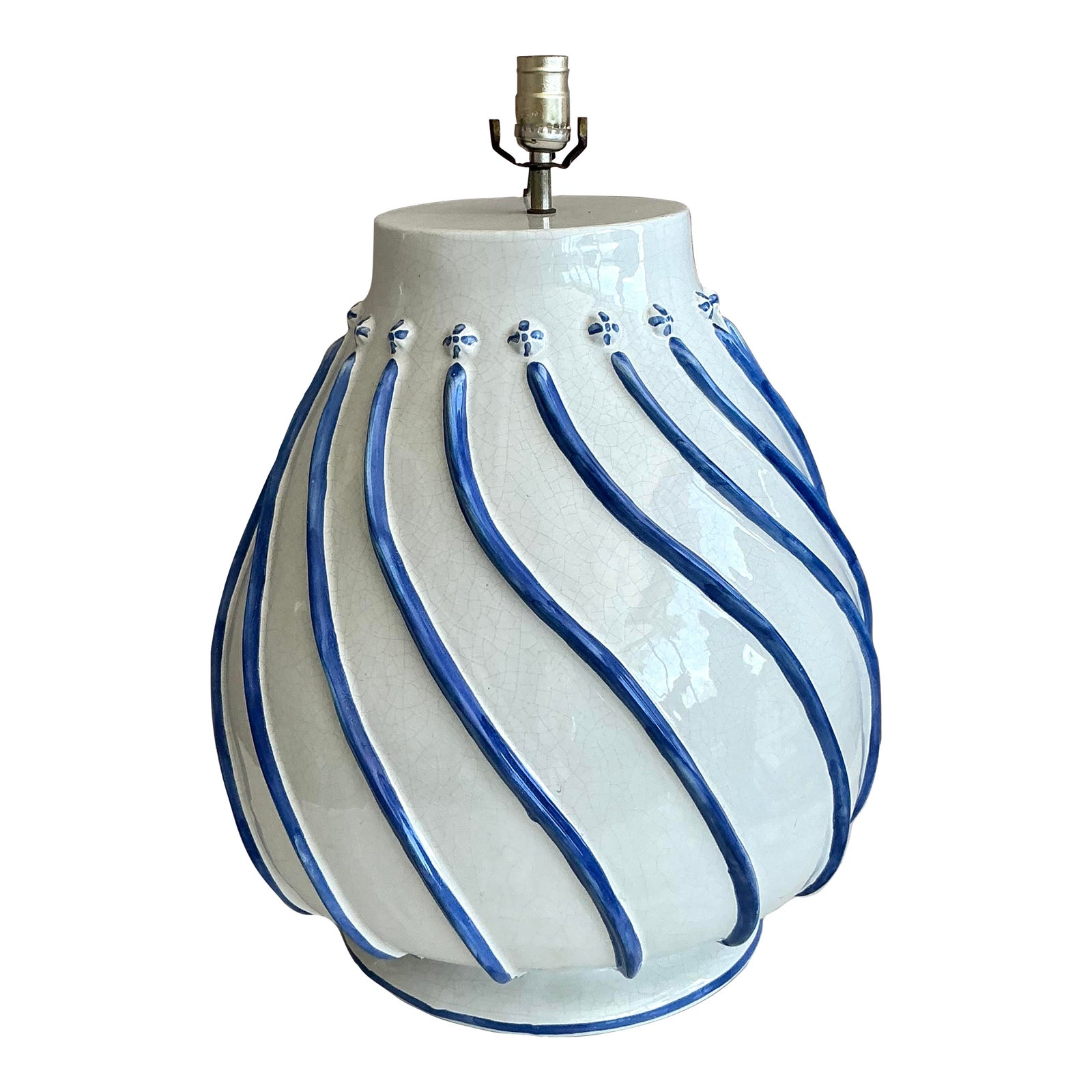 Vintage Boho Glazed Ceramic Lamp