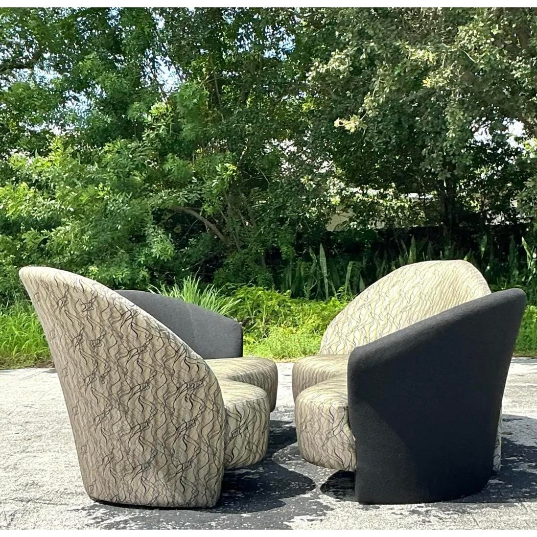 Vintage Postmodern Weiman Preview Biomorphic Sofa - Top view