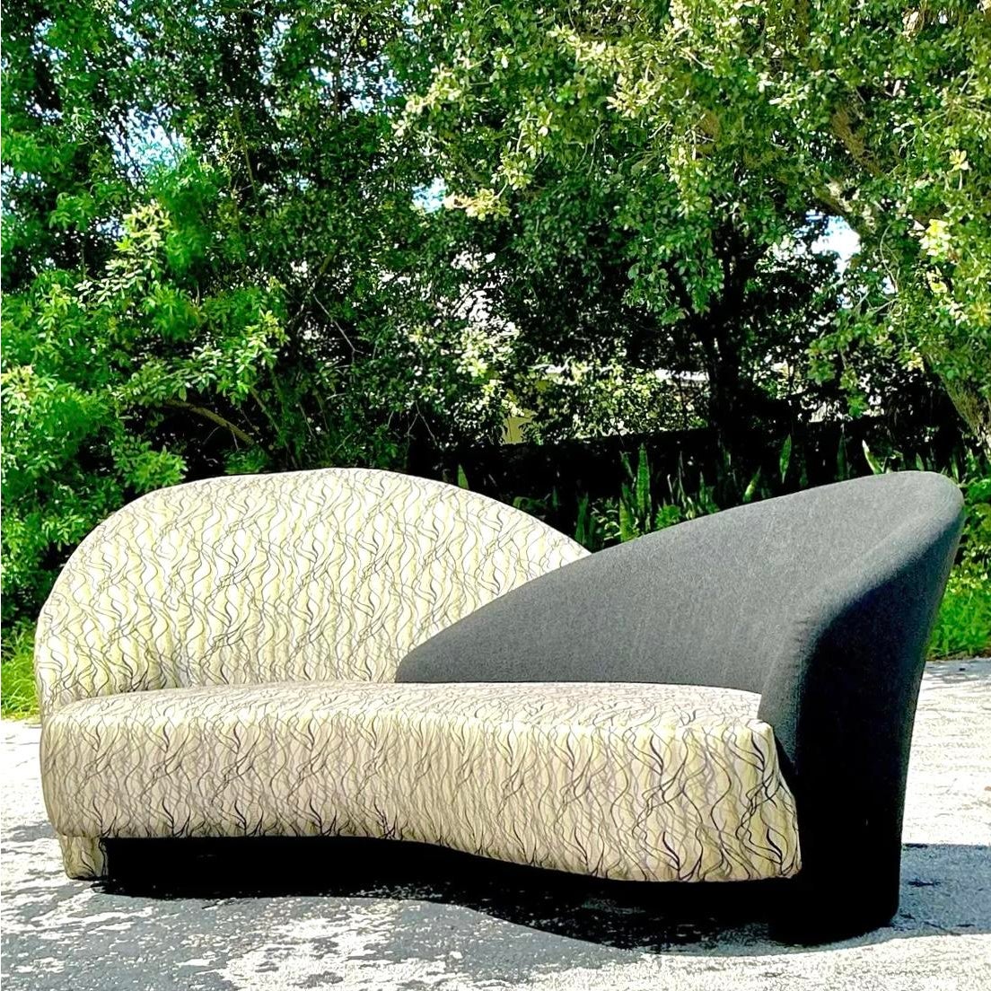 Vintage Postmodern Weiman Preview Biomorphic Sofa - Side view