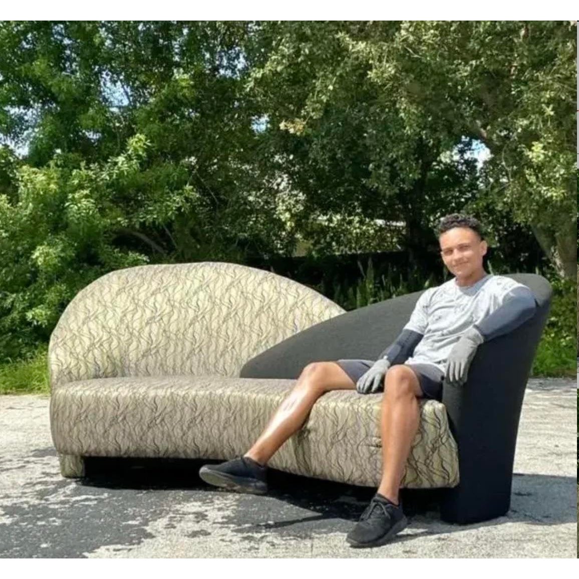 Vintage Postmodern Weiman Preview Biomorphic Sofa - Back view