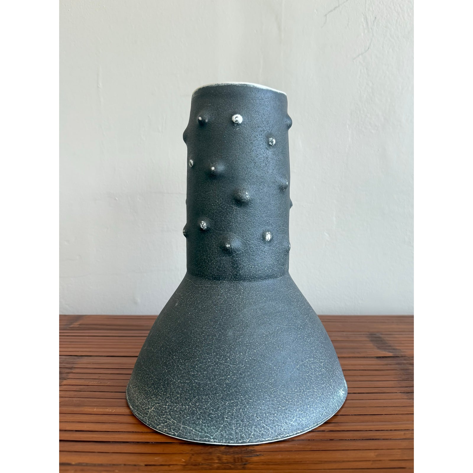 Vintage Boho Brutalist Studio Pottery Vase - Detail view