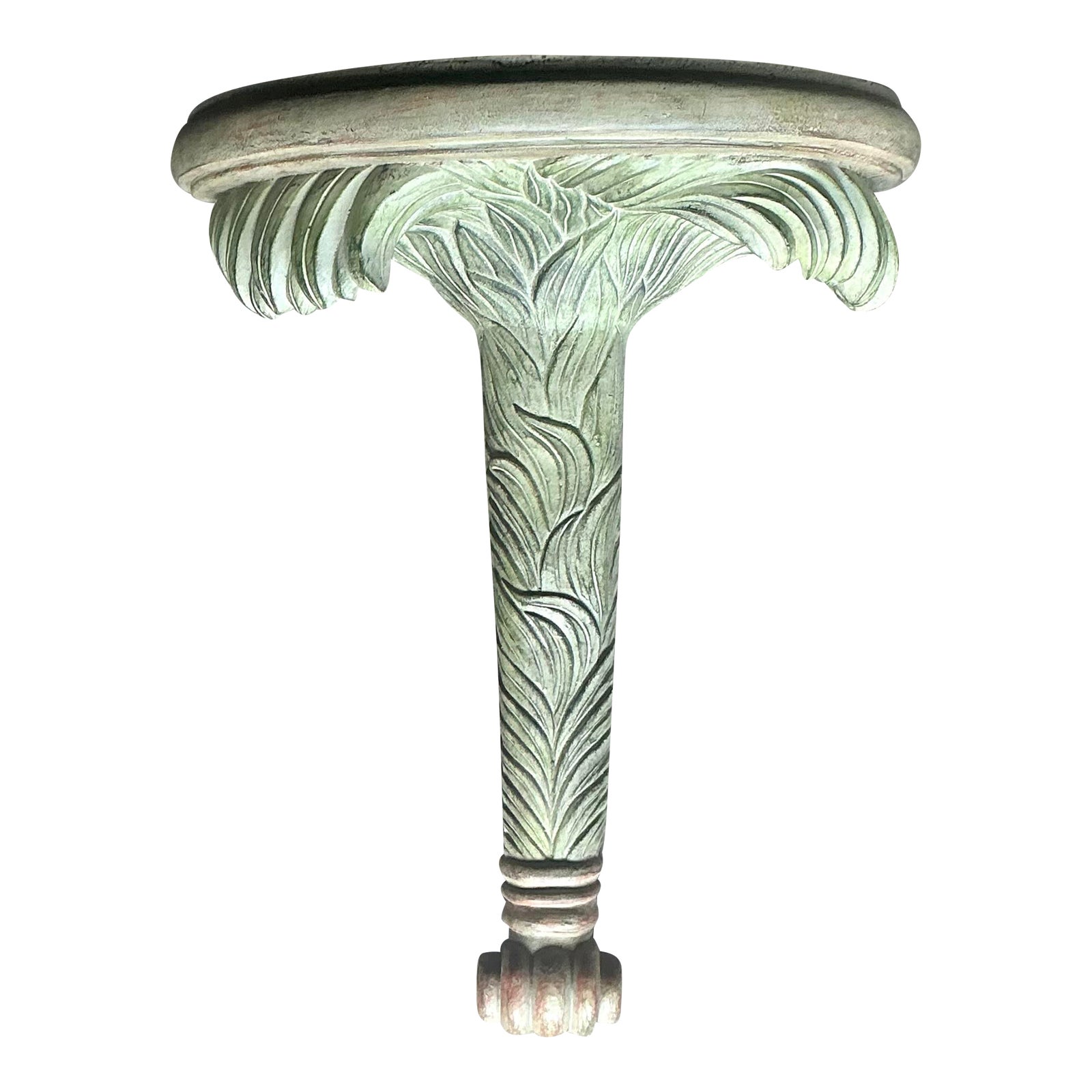 Vintage Coastal Carved Palm Frond Bracket