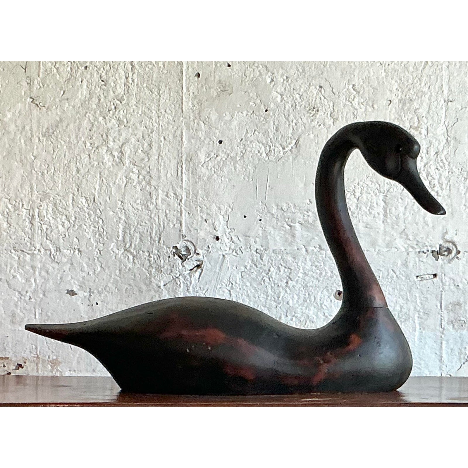 Vintage Boho Life Size Swan Decoy - Detail view