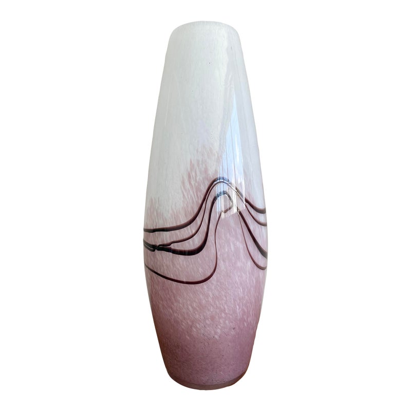 Vintage Boho Hand-Blown Art Glass Vase