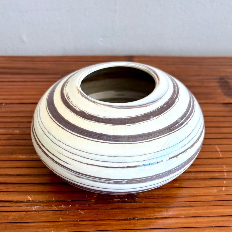 Vintage Boho Spiral Studio Pottery - Side view