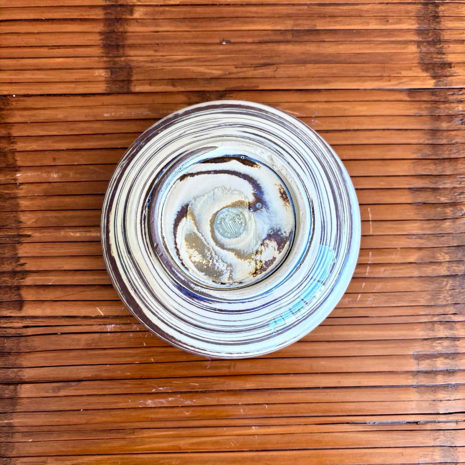 Vintage Boho Spiral Studio Pottery - Back view