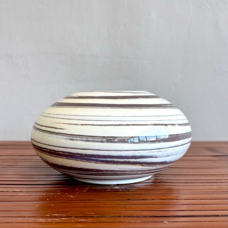 Vintage Boho Spiral Studio Pottery - Top view