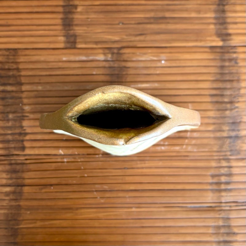 Vintage Boho Rustic Studio Pottery Vase - Back view