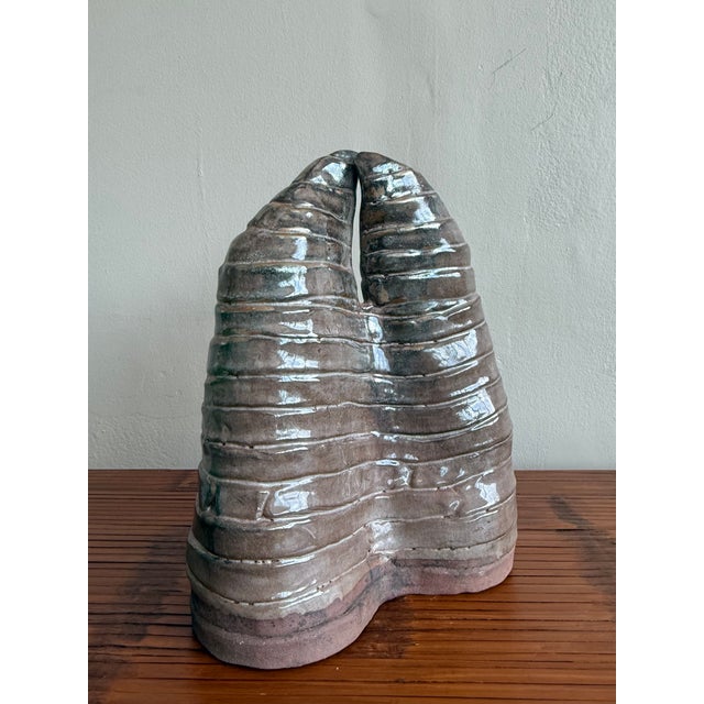 Boho Organic Modern Ceramic Sculpture - Back view