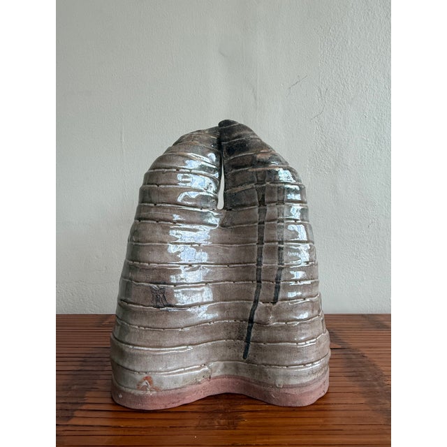 Boho Organic Modern Ceramic Sculpture - Detail view