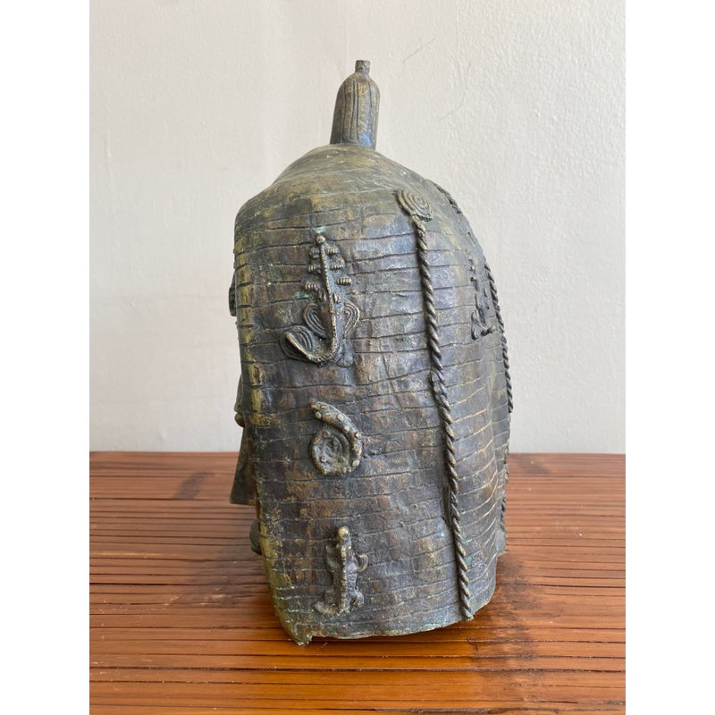Boho Tribal-Inspired Bronze Sculpture - Back view