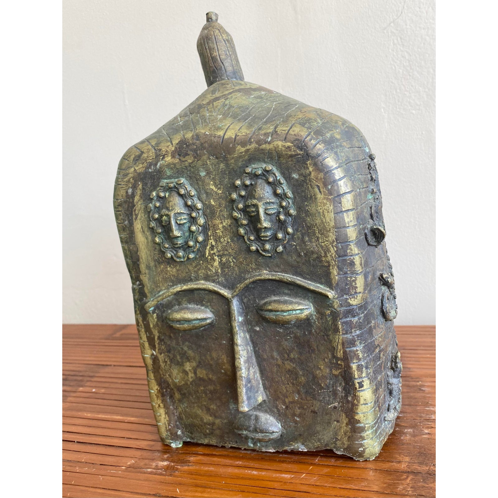 Boho Tribal-Inspired Bronze Sculpture - Side view