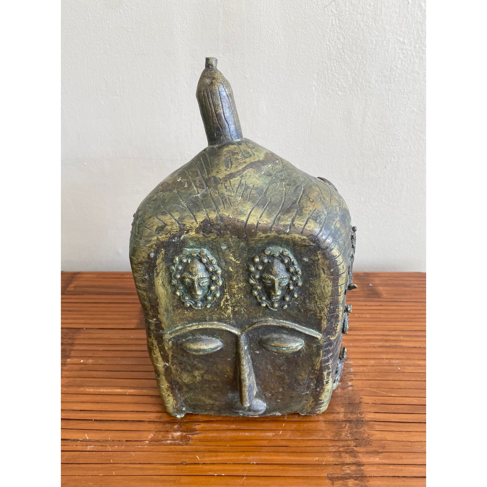 Boho Tribal-Inspired Bronze Sculpture - Detail view