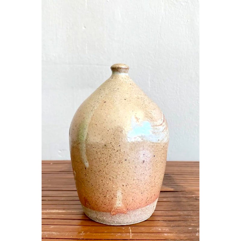 Vintage Boho Studio Pottery Vase - Back view