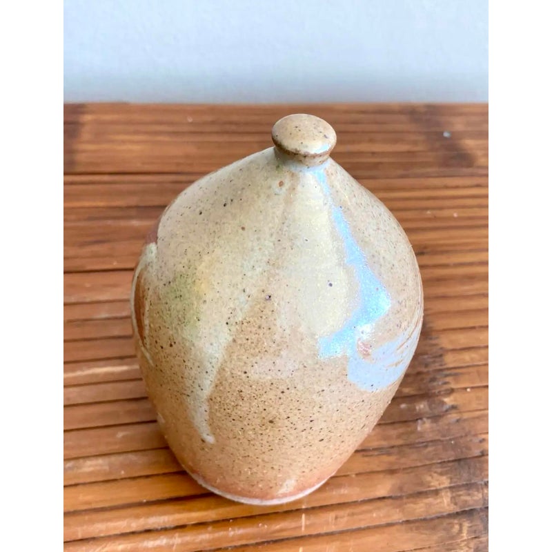 Vintage Boho Studio Pottery Vase - Top view