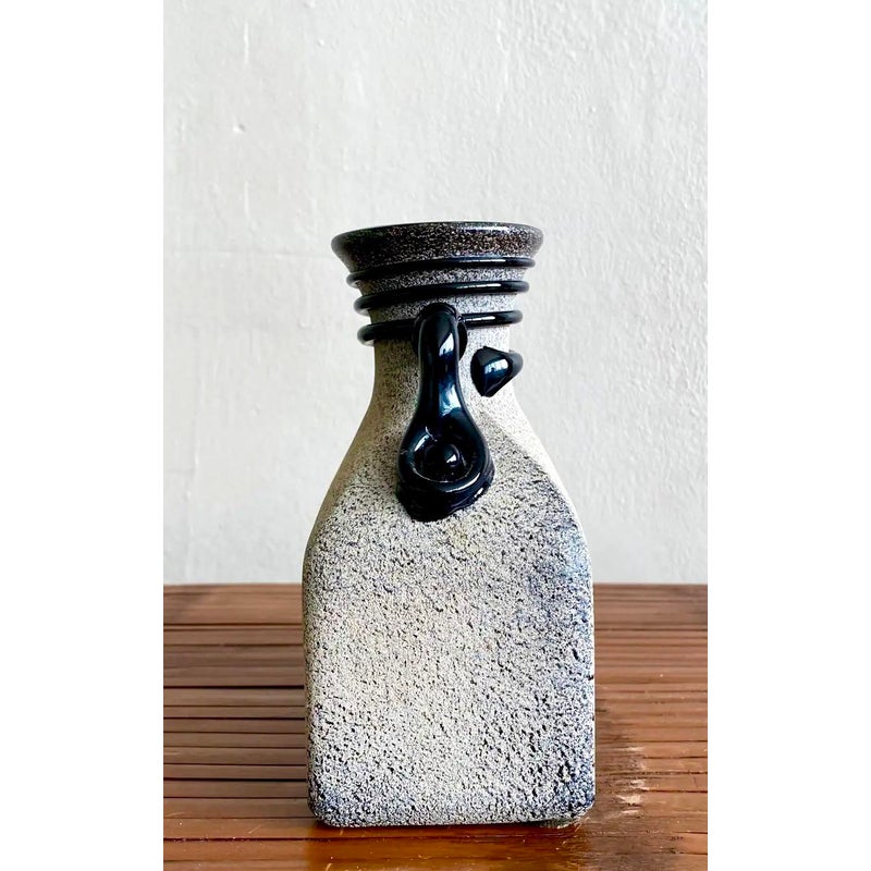 Vintage Boho Studio Pottery Vase - Back view