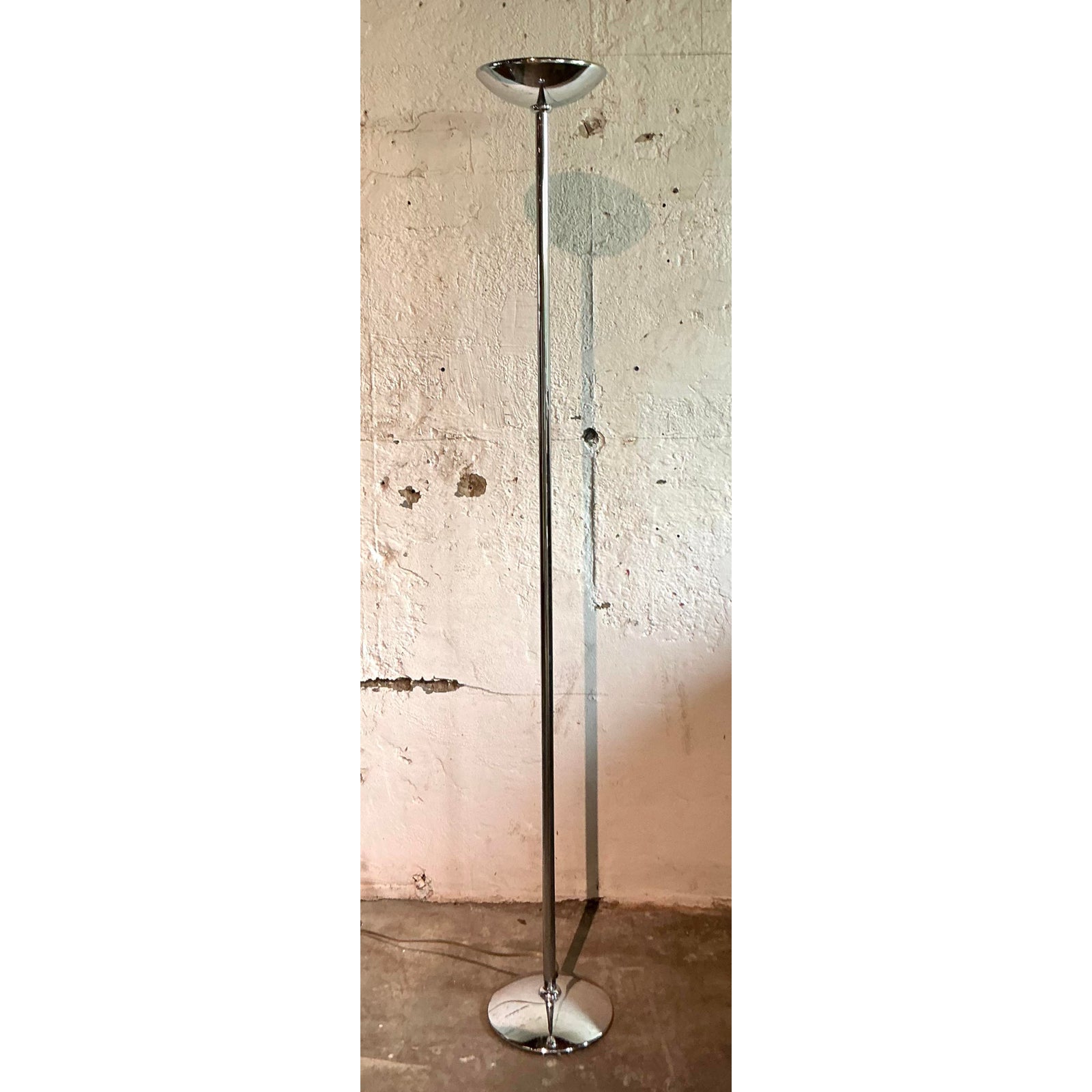 Vintage Boho Polished Chrome Halogen Floor Lamp - Top view