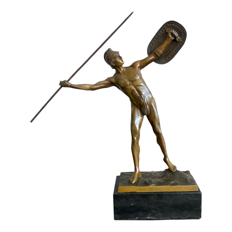 Vintage Bronze Gladiator Figure Statue