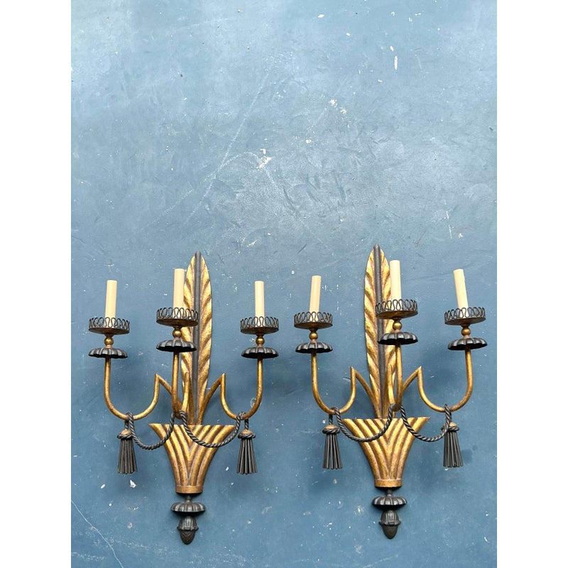 Vintage Regency Gilt Swag Sconce - A Pair - Back view