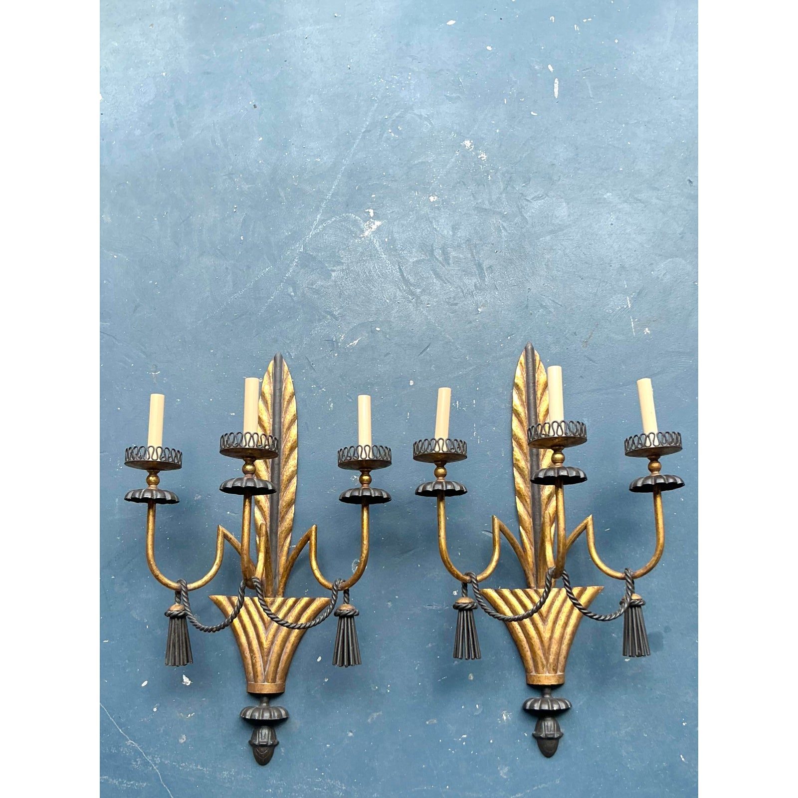 Vintage Regency Gilt Swag Sconce - A Pair - Top view