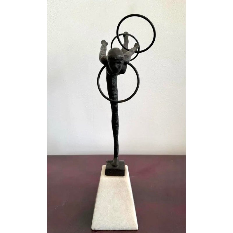 Vintage Boho Bronze Gymnast - Back view