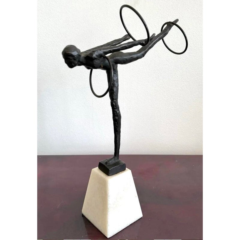 Vintage Boho Bronze Gymnast - Side view