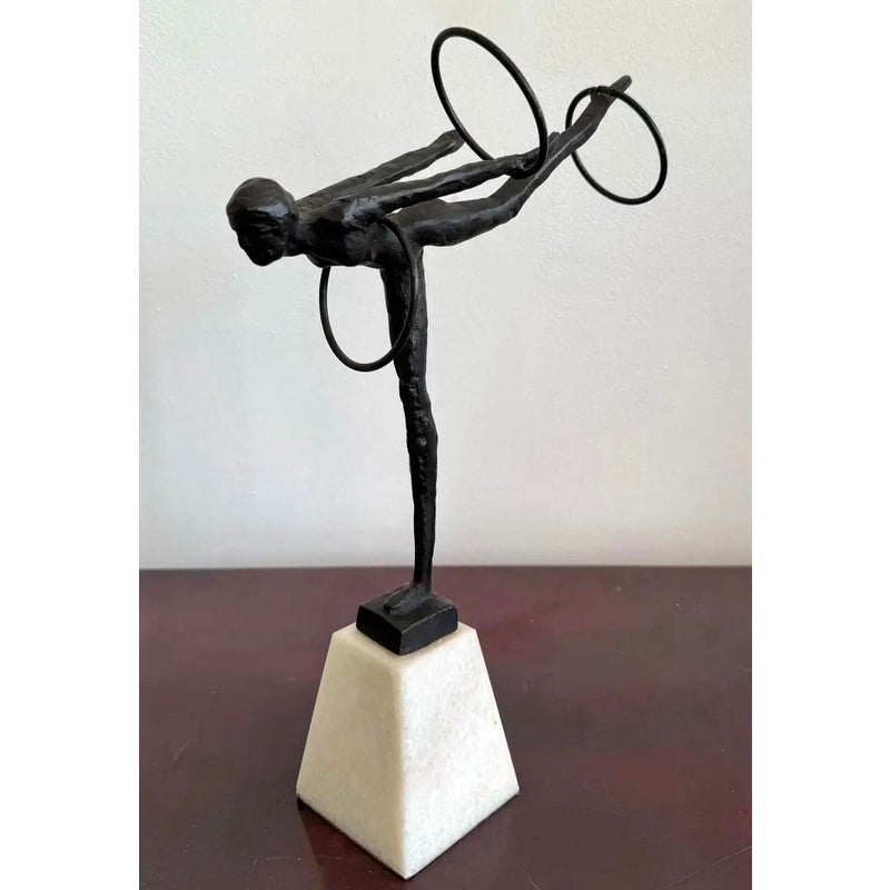 Vintage Boho Bronze Gymnast - Top view