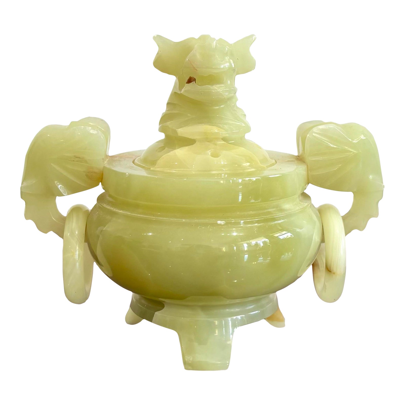 Vintage Boho Onyx Lidded Bowl