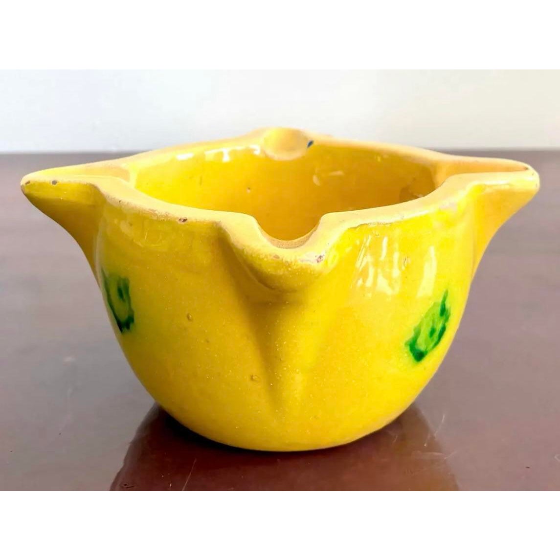 Vintage Glazed Studio Pottery Catchall - Back view