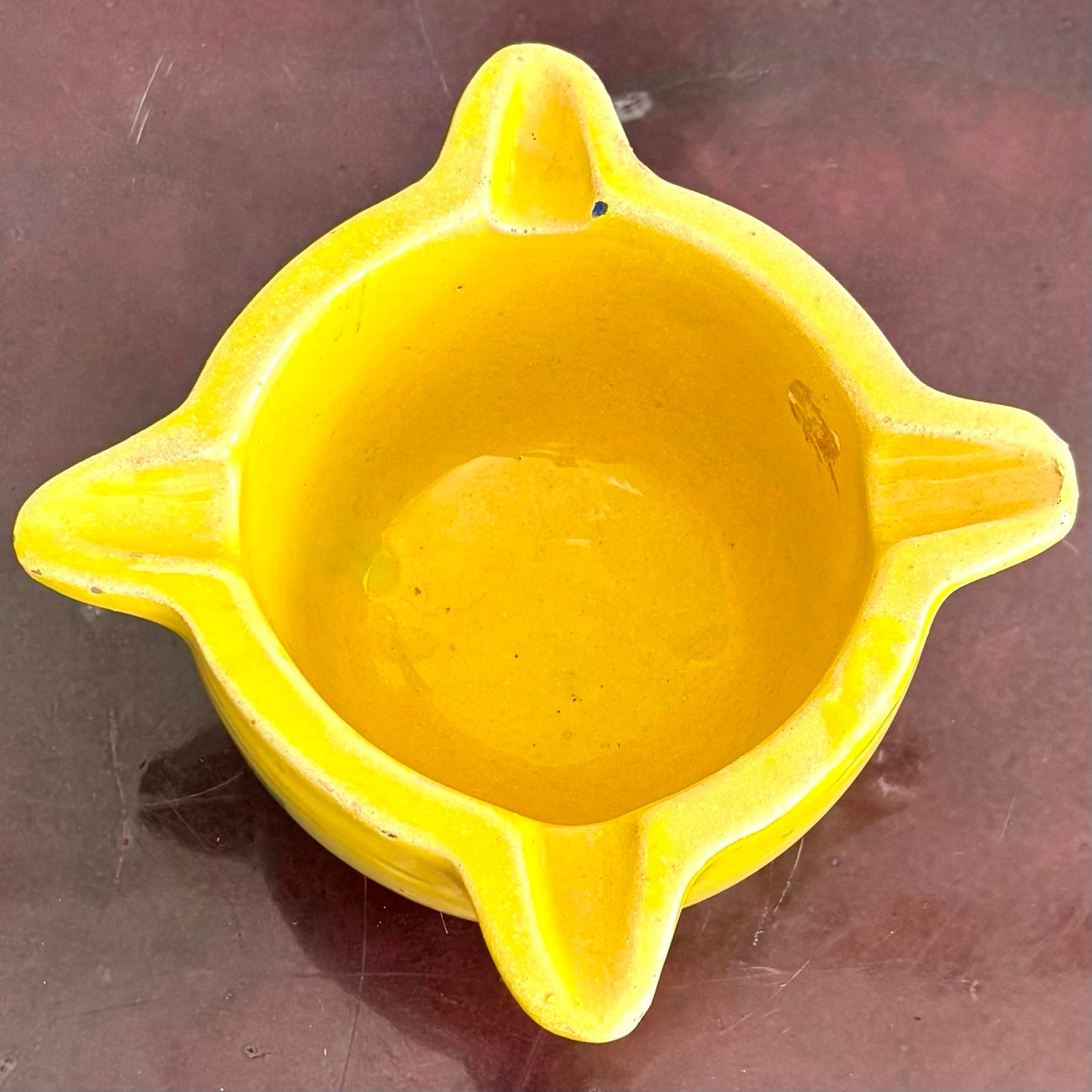 Vintage Glazed Studio Pottery Catchall - Top view