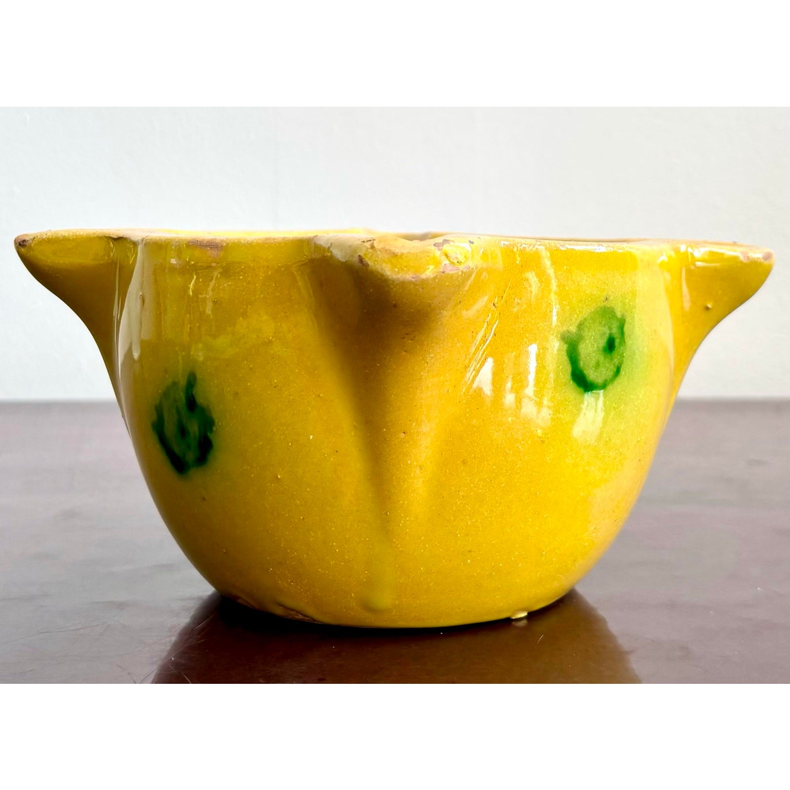 Vintage Glazed Studio Pottery Catchall - Detail view