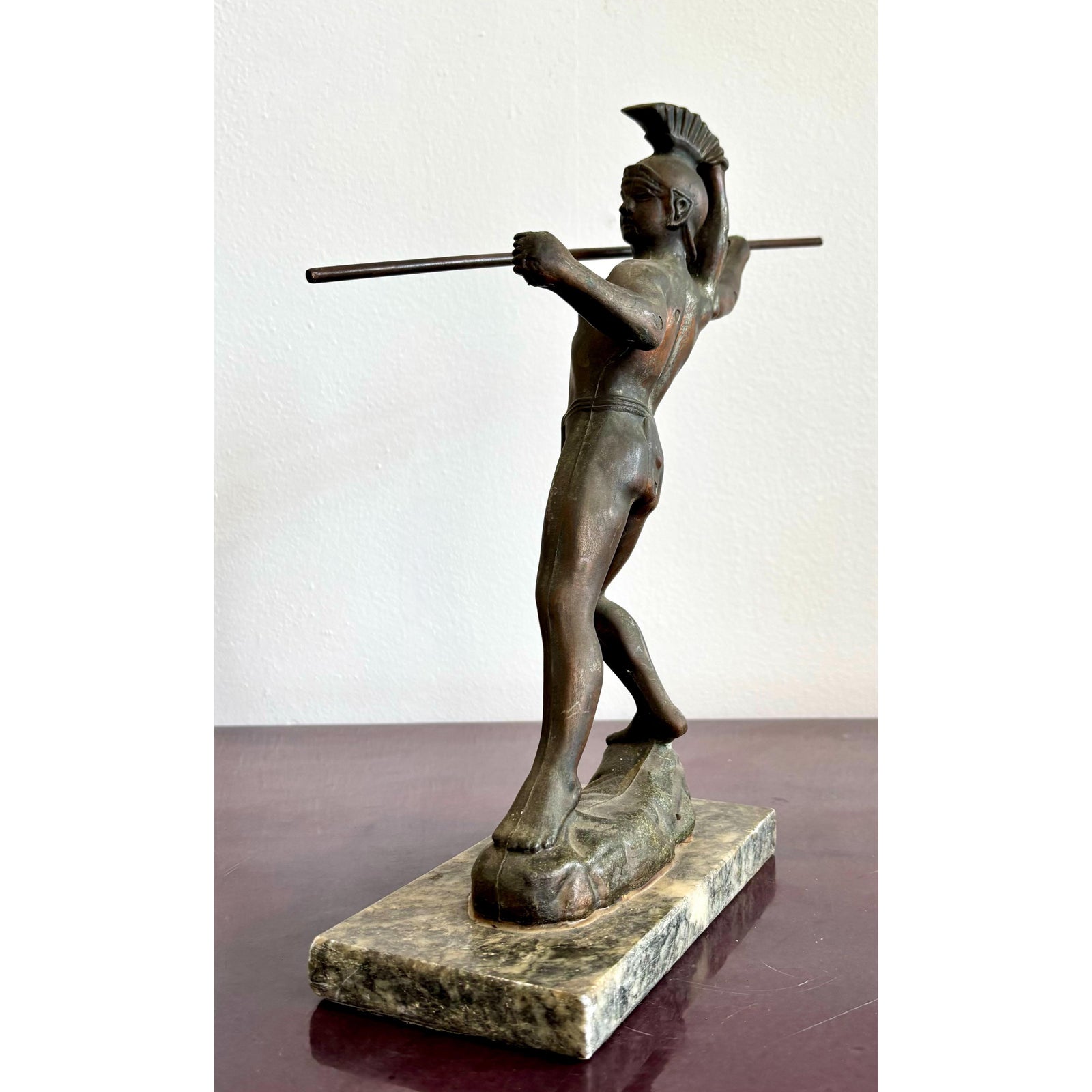 Vintage Grand Tour Bronze Gladiator Statue - Side view