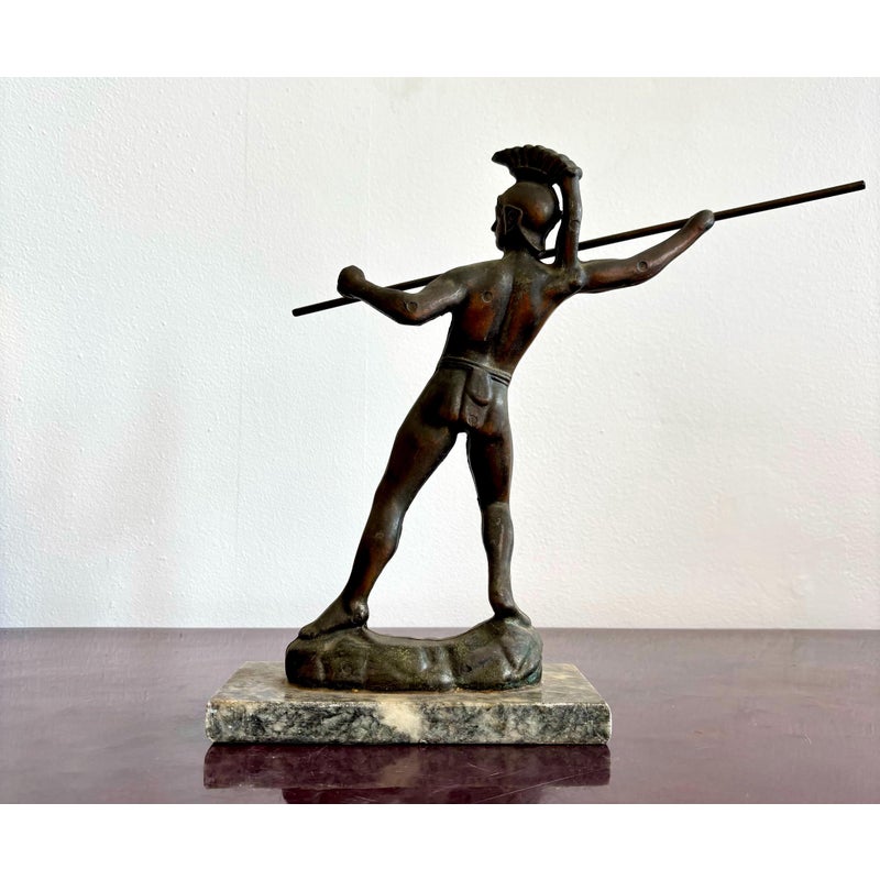 Vintage Grand Tour Bronze Gladiator Statue - Top view