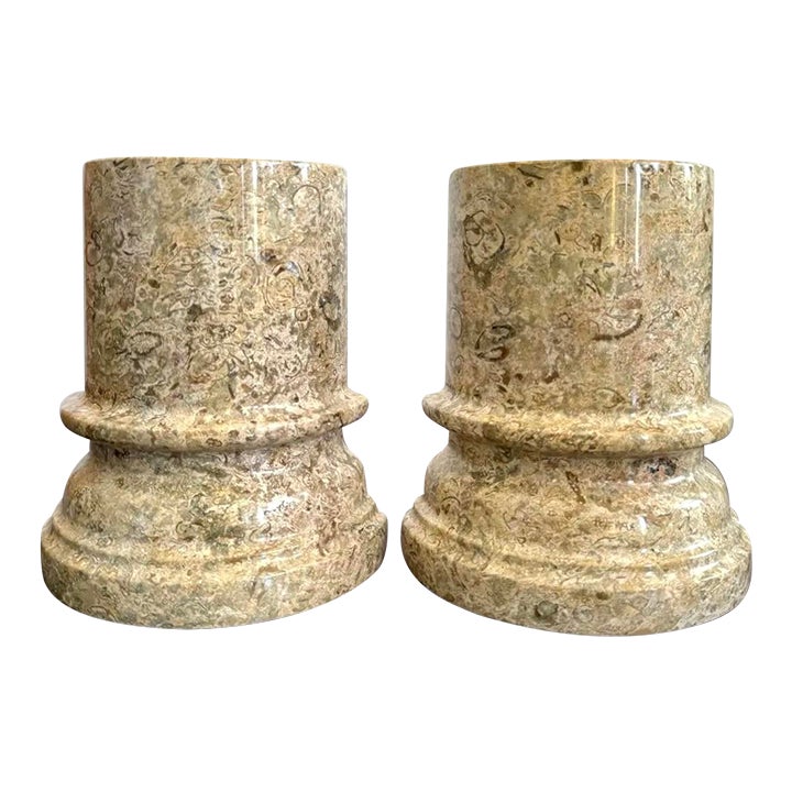 Vintage Marble Column Bookends – Set of 2