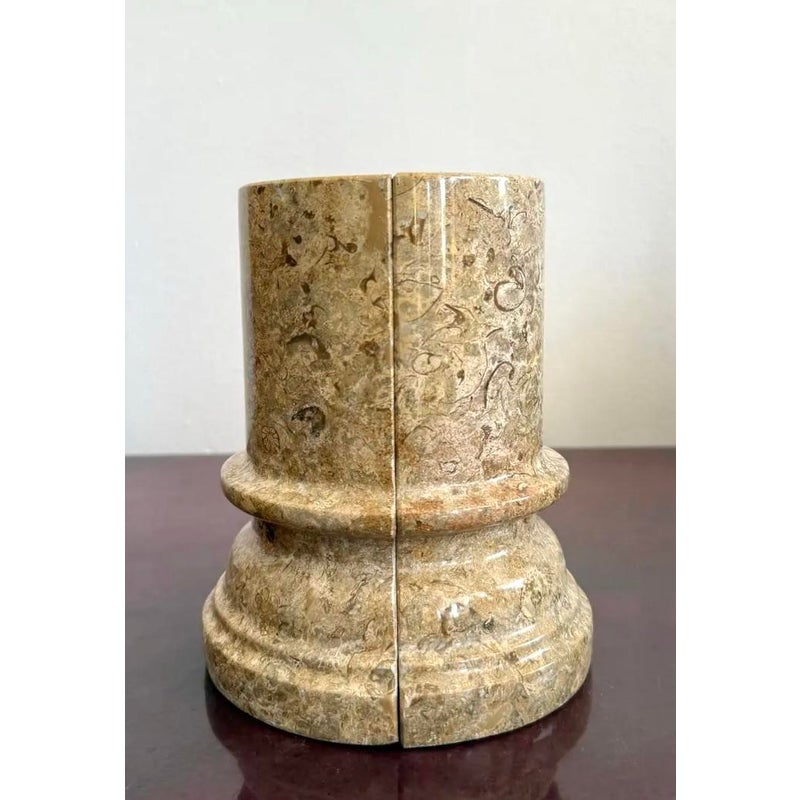 Vintage Marble Column Bookends – Set of 2 - Back view