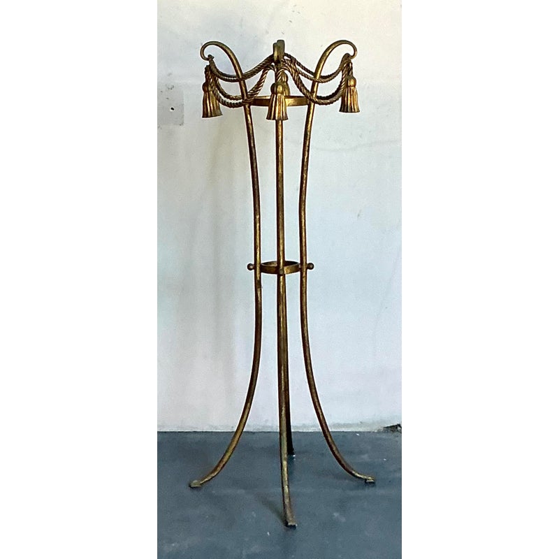 Vintage Regency Tassel and Swag Plant Stand - Detail view