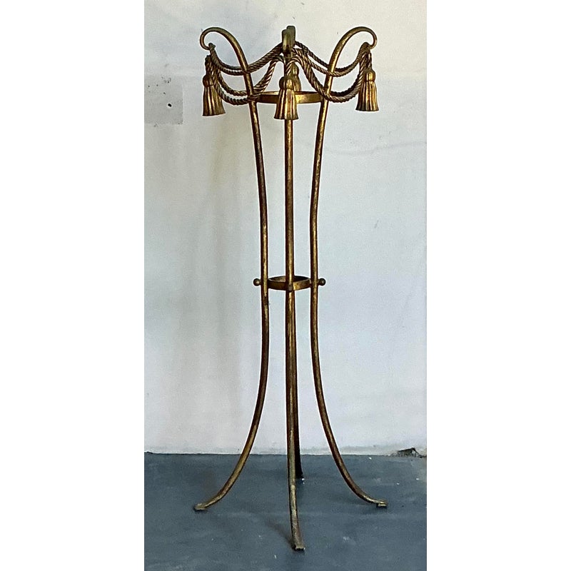 Vintage Regency Tassel and Swag Plant Stand - Top view