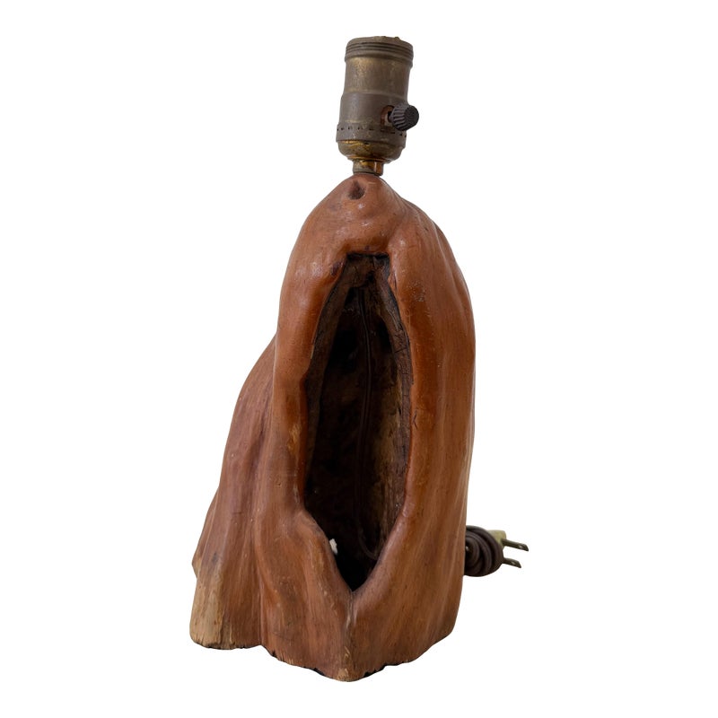 Vintage Boho Redwood Burl Lamp Base